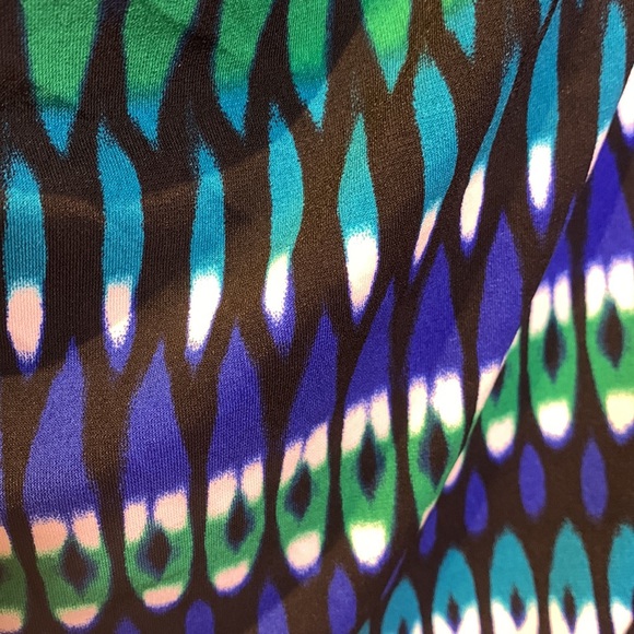 EUC Calvin Klein Blue/Green Printed Suit Top, Large - Picture 5 of 6